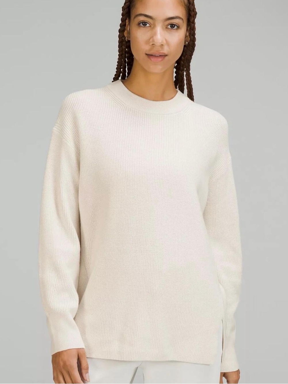 Lululemon Merino Wool-Blend Crewneck Sweater White Opal Size 2 - RETAIL $128